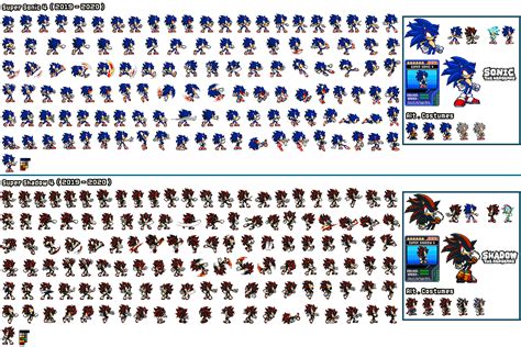Super Sonic 4 And Super Shadow 4 Sprite Preview By By Asdqdc9990 On