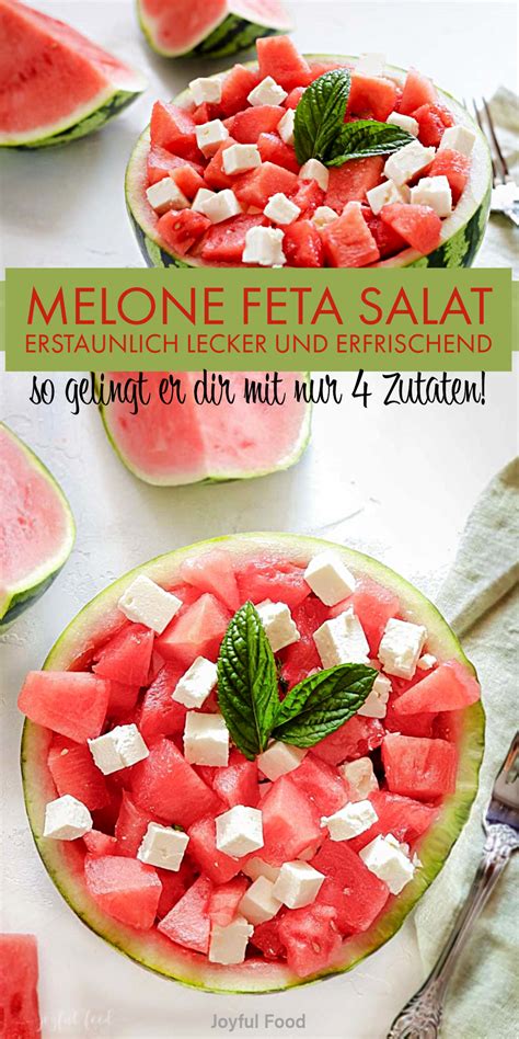 rezept für super einfachen und schnellen melone feta salat erfrischend an heißen sommertagen