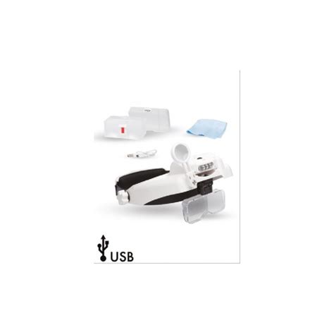 lightcraft lc1769usb professional led headband magnifier with bi plate magnification and loupe