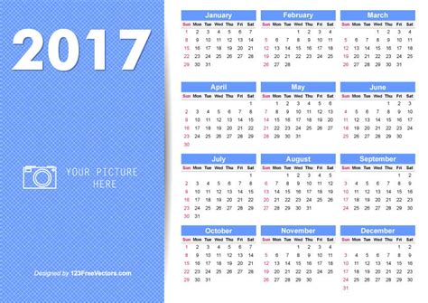Printable 2017 Calendar Illustrator By 123freevectors On Deviantart