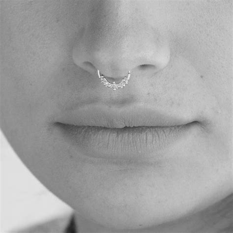 Silver Septum Ring Septum Jewelry Unique Septum Silver Nose Etsy
