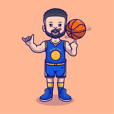 Free Vector Cute Man Playing Basketball Cartoon Vector Icon