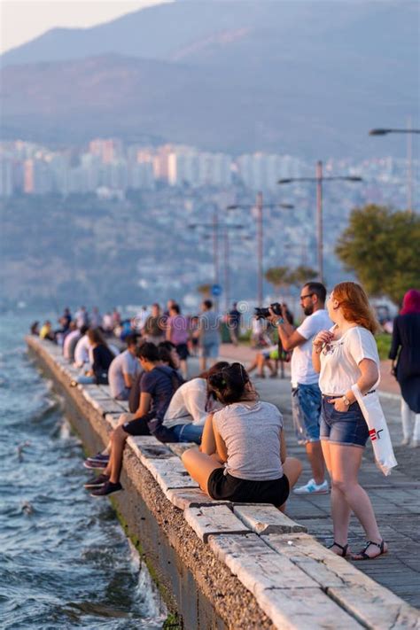People At Leisure Activities Along Coastal Park Karsiyaka Izmir Turkey