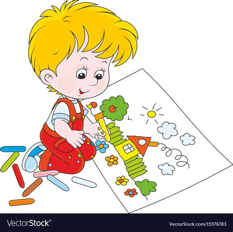 Child Drawing Royalty Free Vector Image Vectorstock