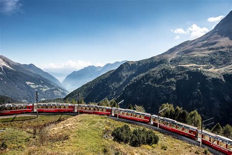 Against Backdrop Of Alps Gorgeous Train Ride Through Switzerland