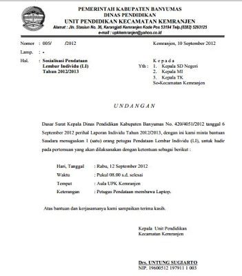 Dan panduan tips melamar kerja agar cepat. Contoh Surat Undangan Sosialisasi Resmi Kepada Kepala Sekolah Se-Kecamatan