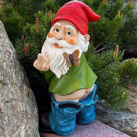 Mood Lab Garden Gnome Pants Down Gnome Inch Tall Statue Lawn