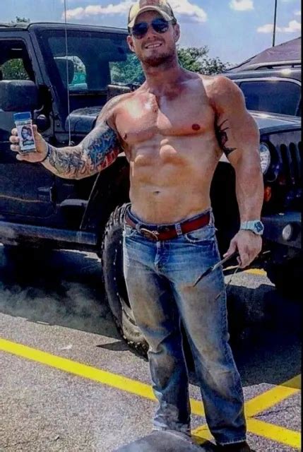 Shirtless Male Muscular Country Boy Jeans Boots Buckle Truck Dude Photo X C Picclick Uk