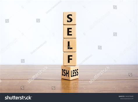 Selfish Selfless Symbol Turned Cubes Changed Stock Photo 1942670608