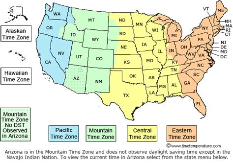 Us Time Zones On Map
