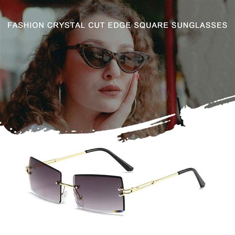Buy Womens Frameless Trimming Sunglasses Fashionable Gradient Color Glasses Multicolor Mens