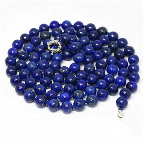 Natural 8mm Blue Egyptian Lapis Lazuli Round Gemstone Beads Jewelry