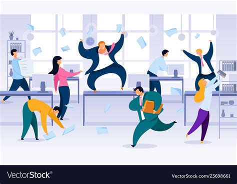Chaos In Business Company Office Concept Vector Image