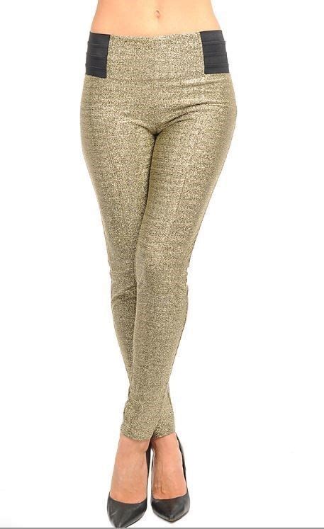 Details About Womens Pants Leggings Gold Glitter Glam