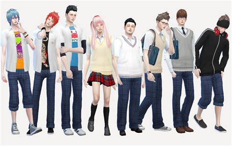 School Uniform Set For Male Downloadmediafire Sims 4 Men Clothing