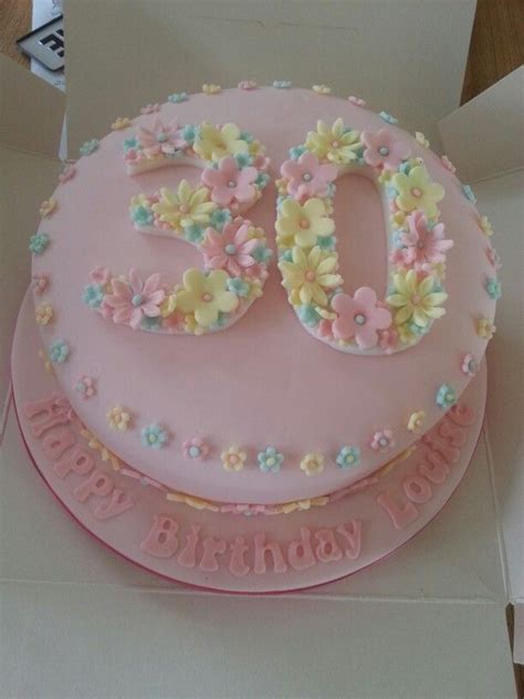 Girly Flowery 30th Birthday Cake Fondant Cakes 30 Birthday Cake