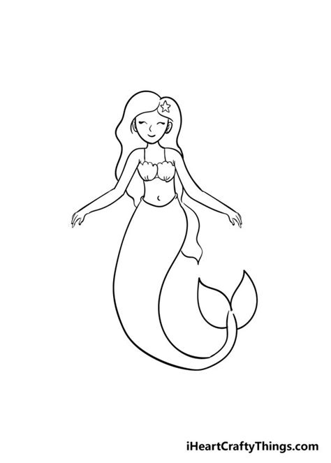 Mermaid Drawing How To Draw A Mermaid Step By Step