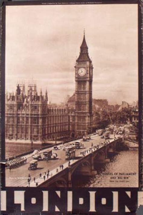 London Big Ben Original Vintage British Travel Poster David Pollack