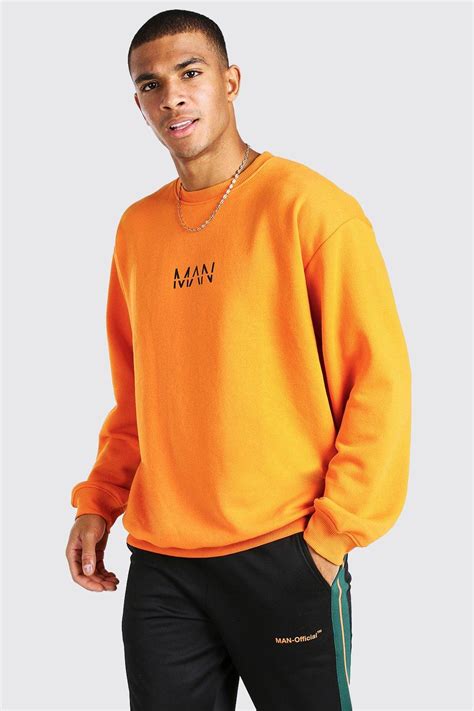 Sweatshirt Coupe Oversize Man Original Homme Orange S Orange