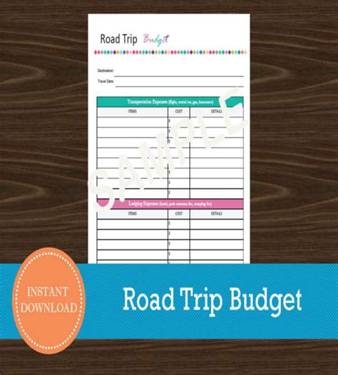 vacation budget template  sample