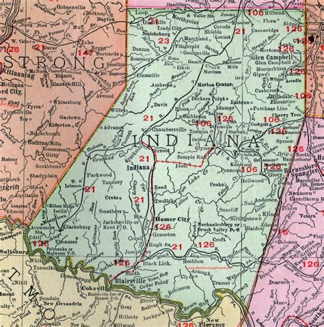 Indiana County Pennsylvania 1911 Map By Rand Mcnally Glen Campbell