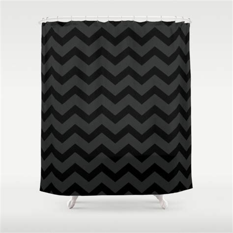 Black And Grey Chevron Shower Curtain Black Shower Curtain