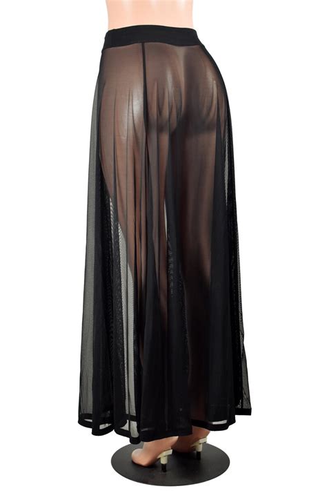 Sheer Black Mesh Maxi Skirt Size Xs S M L Xl 2xl 3xl Plus Size Etsy