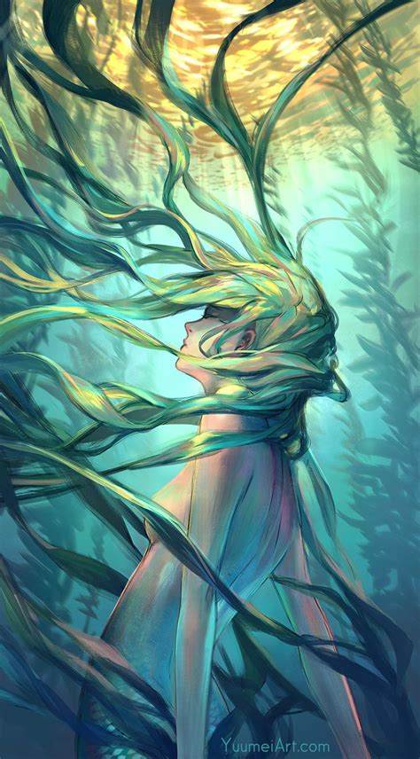 Ocean Forest By Yuumei Mermaid Art Fantasy Art Illustration Art