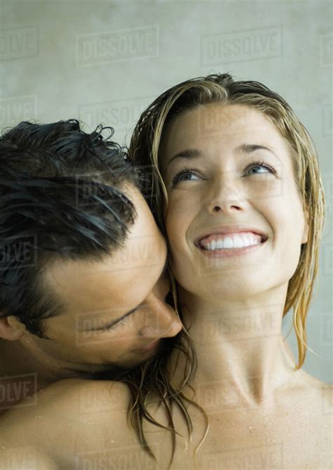 Man Kissing Woman S Neck Stock Photo Dissolve