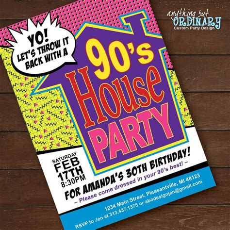 90s House Party Invitation House Party Flashback Birthday Etsy In