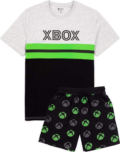 Xbox Pajamas Mens Adultes Game T Shirt Noir T Shirt And Shorts Pjs