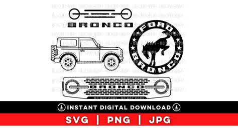 Ford Bronco Svg Png  Cricut Silhouette Cut Files Bronco Etsy Canada