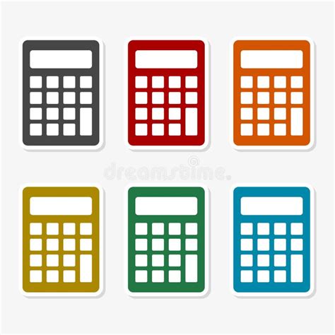 Calculator Flat Design Modern Vector Icons Colorful Set Stock Vector