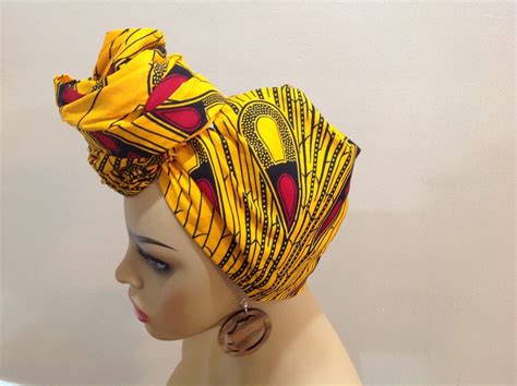 African Fabric Headwrap African Head Wrap Fabric Dangle Etsy