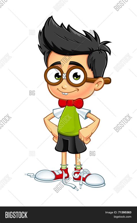 Geek Boy Cartoon Vector And Photo Free Trial Bigstock