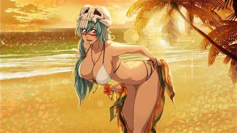 Rule 34 Beach Big Ass Big Breasts Bikini Bleach Curvy Female Female Only Green Hair Nelliel Tu