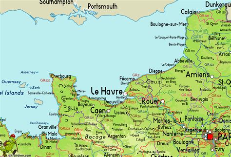 Karta Normandie Frankrike Normandie Map France Region Europe Kaart