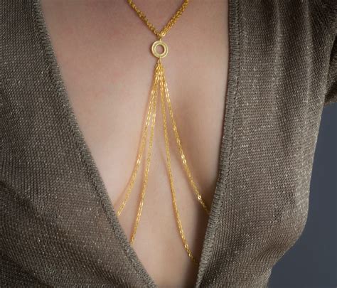 Sexy Chain Necklace To Nipple Gold Nipple Chains With O Ring Etsy