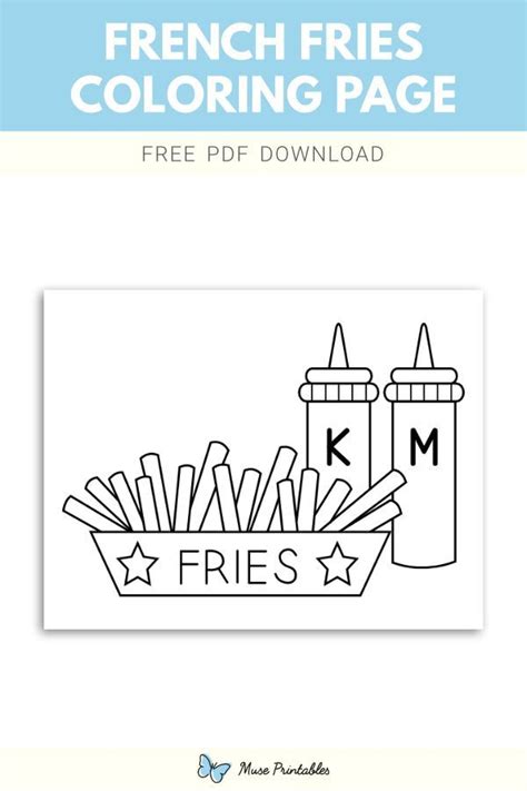 Free French Fries Coloring Page Coloring Pages French Fries Fries