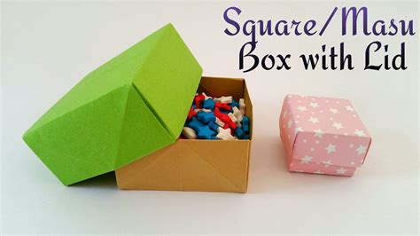 Square Masu T Box With Lid Diy Origami Tutorial By Paper Folds