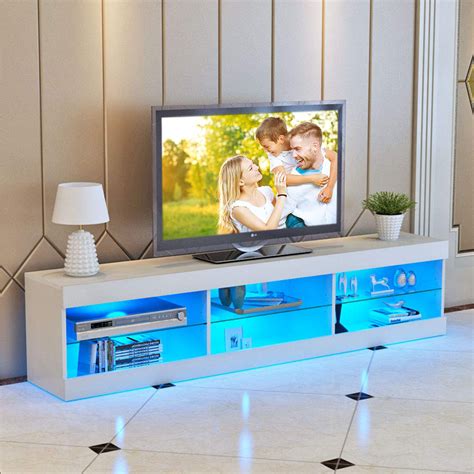 To be precious it can hold tvs ranging from a screen size of 22 to 65 inches. 57'' TV Stand for Flat TV 40-55'' inch TV in Home w/LED ...