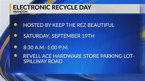 Keep The Rez Beautiful To Host Electronic Recycle Day Youtube