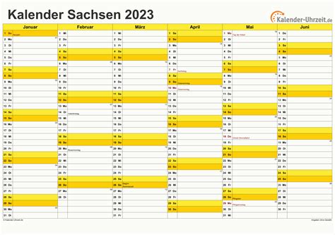 Feiertage 2023 Sachsen Kalender