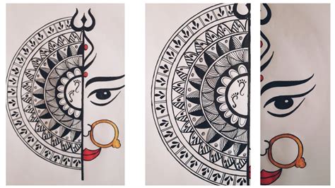 Devi Durga Doodle Art Mahalaya Special Durga Art How To Draw