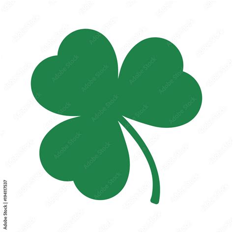 Green Shamrock Leave Icon In Trendy Flat Style Isolated On White