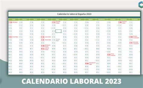 Descarga El Calendario Laboral 2023 En Excel Gratis 100 Editable