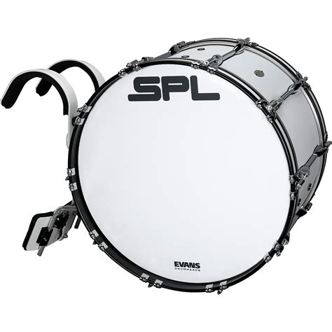 Sound Percussion Labs Birch Marching Bass Drum With Carrier White
