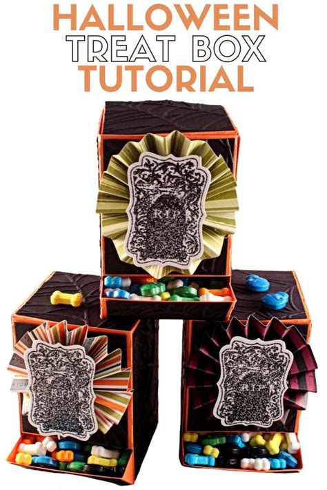 How To Make A Candy Dispenser For Halloween Halloween Treat Boxes