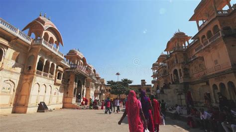 Hindu People At Galtaji Temple Jaipur Rajasthan India Stock Footage