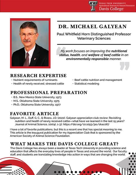 Research Spotlight Department Of Veterinary Sciences Michael Galyean April Davis